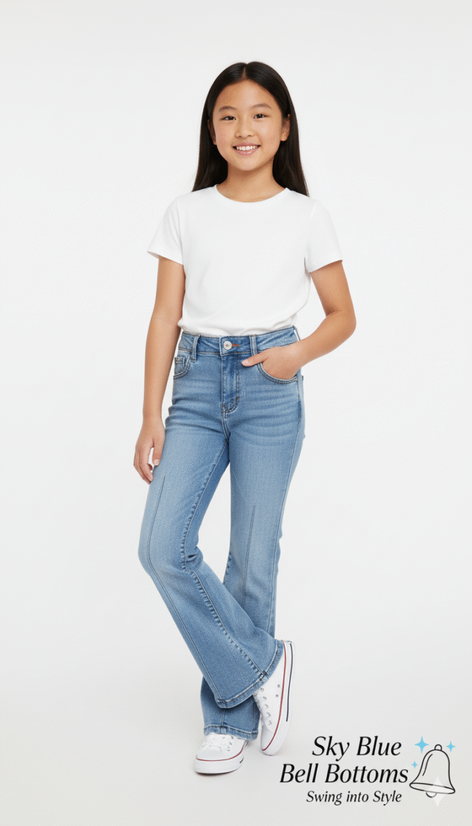 Sky Blue Bell Bottoms Jeans