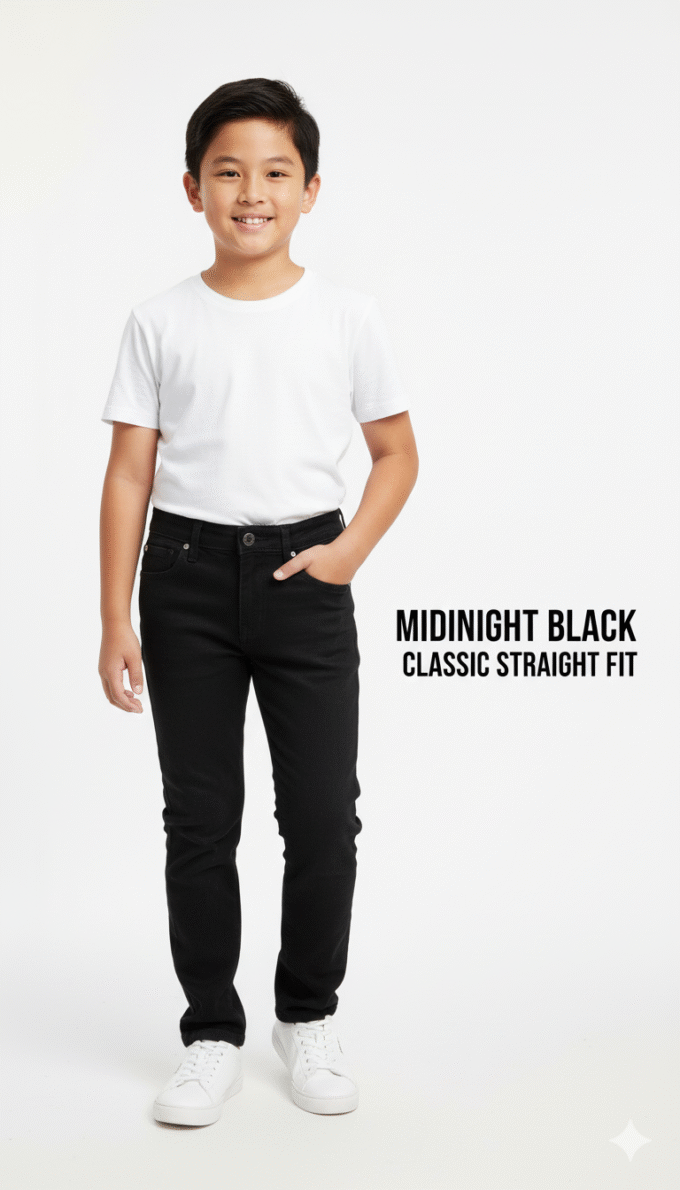 Midnight Black Classic Straight Fit jeans