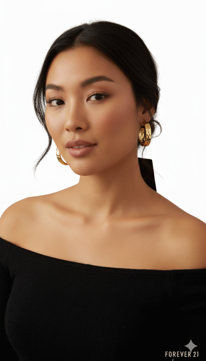 Statement Textured Gold Hoop Earrings