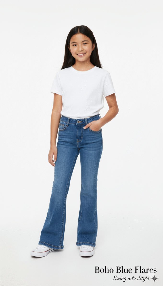 Boho Blue Flares Jeans