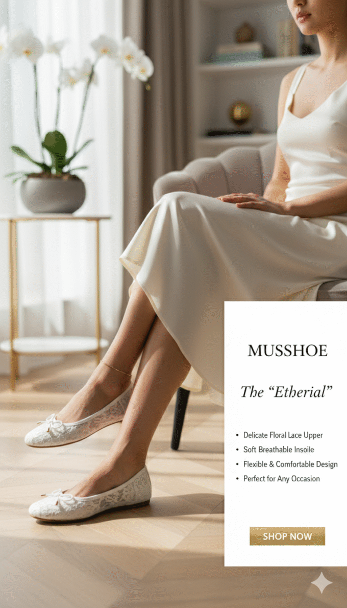 MUSSHOE "Etherial" Lace Ballet Flat