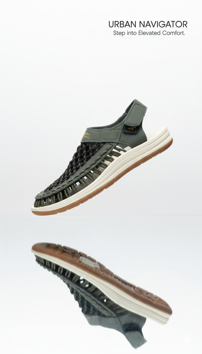 "Urban Navigator" Woven Leather Sandal
