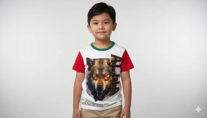 The 'Alpha Wolf' Graphic Color-Block Tee